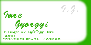 imre gyorgyi business card